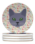 Korat Cat Christmas Large Sandstone Coasters Pack of 4
