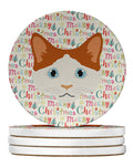 La Perm Cat Christmas Large Sandstone Coasters Pack of 4