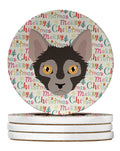 Lykoi Cat Christmas Large Sandstone Coasters Pack of 4