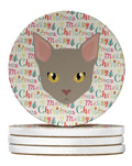 Malayan Cat Christmas Large Sandstone Coasters Pack of 4