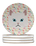 Napoleon Cat Christmas Large Sandstone Coasters Pack of 4