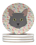 Nebelung Cat Christmas Large Sandstone Coasters Pack of 4