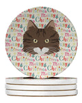 Norwegian Forest Cat Christmas Large Sandstone Coasters Pack of 4