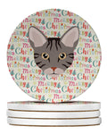 Ocicat Cat Christmas Large Sandstone Coasters Pack of 4