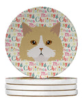 Oregon Rex Cat Christmas Large Sandstone Coasters Pack of 4