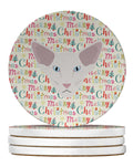 Oriental Longhair Cat Christmas Large Sandstone Coasters Pack of 4
