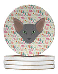 Oriental Shorthair Cat Christmas Large Sandstone Coasters Pack of 4