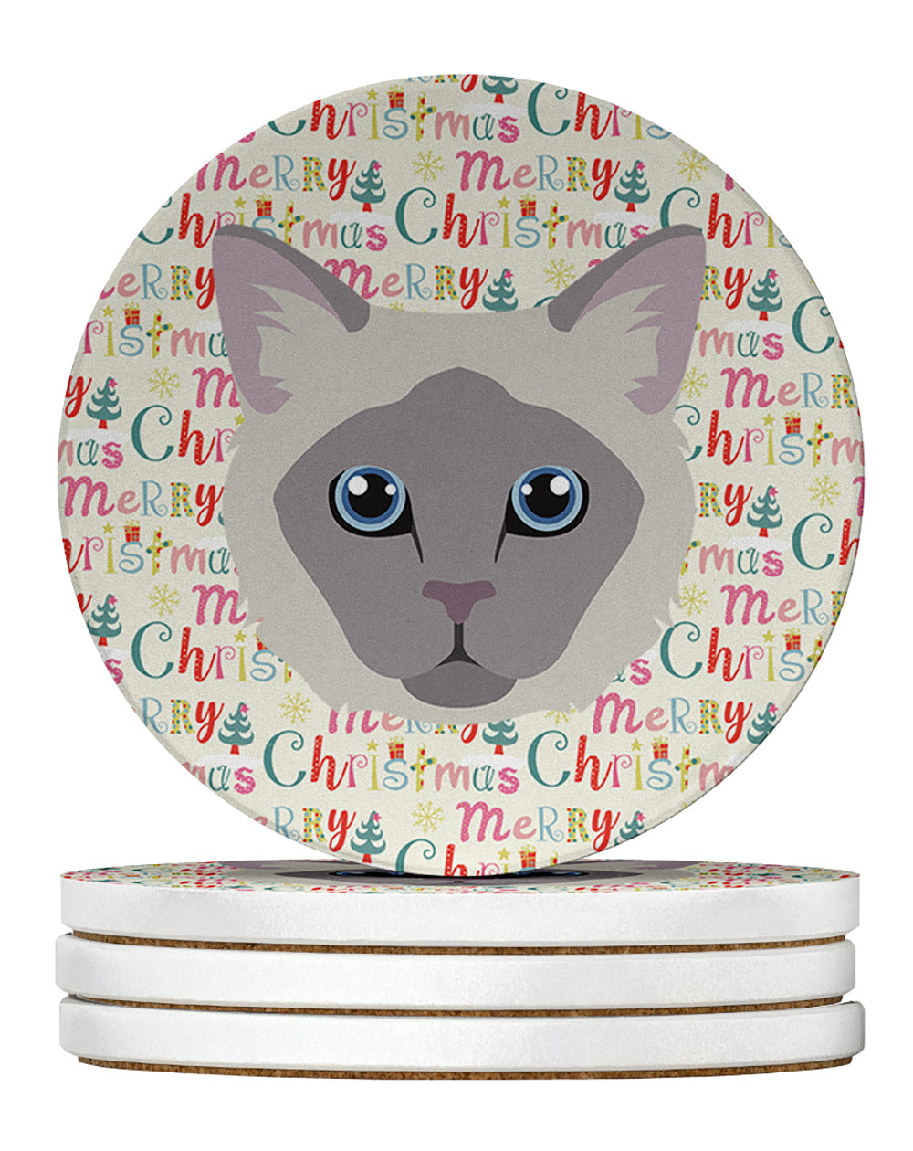 Owyhee Bob Cat Christmas Large Sandstone Coasters Pack of 4
