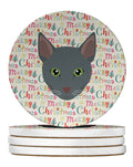 Raas Cat Christmas Large Sandstone Coasters Pack of 4