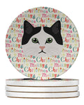 Ragamuffin Cat Christmas Large Sandstone Coasters Pack of 4