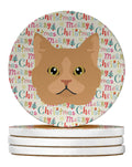 Selkirk Rex Cat Christmas Large Sandstone Coasters Pack of 4