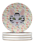 Serengeti Cat Christmas Large Sandstone Coasters Pack of 4