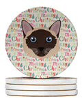 Siamese Traditional Cat Christmas Large Sandstone Coasters Pack of 4