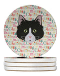 Siberian Forest Cat Christmas Large Sandstone Coasters Pack of 4