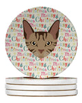Sokoke Cat Christmas Large Sandstone Coasters Pack of 4