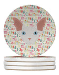 Sphynx Cat Christmas Large Sandstone Coasters Pack of 4