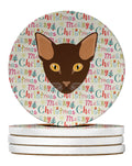 Suphalak Cat Christmas Large Sandstone Coasters Pack of 4