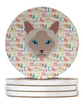 Thai lilac Cat Christmas Large Sandstone Coasters Pack of 4