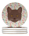 York Chocolate Cat Christmas Large Sandstone Coasters Pack of 4