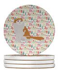 American Curl Cat Christmas Large Sandstone Coasters Pack of 4