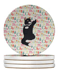 American Polydactyl Cat Christmas Large Sandstone Coasters Pack of 4