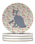 American Polydactyl #2 Cat Christmas Large Sandstone Coasters Pack of 4
