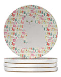 Asian Semi Longhaired Cat Christmas Large Sandstone Coasters Pack of 4