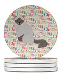 Birman Cat Christmas Large Sandstone Coasters Pack of 4