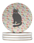 British Semi Longhair Cat Christmas Large Sandstone Coasters Pack of 4