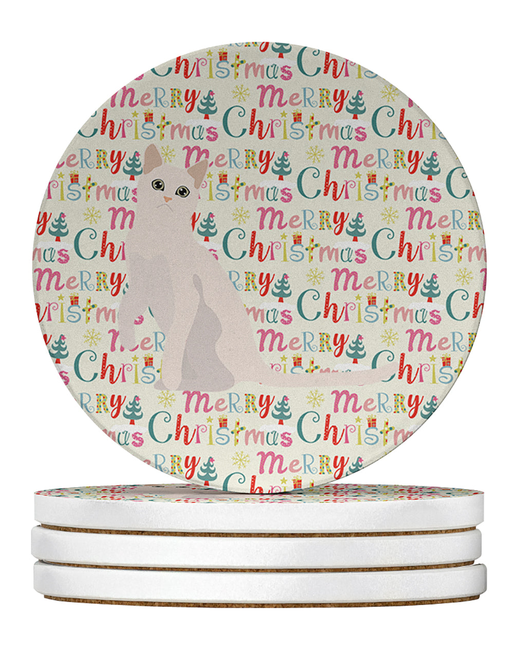 Burmilla #1 Cat Christmas Large Sandstone Coasters Pack of 4