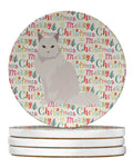 Chantilly Tiffany Cat Christmas Large Sandstone Coasters Pack of 4