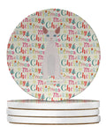 Devon Rex #2 Cat Christmas Large Sandstone Coasters Pack of 4
