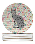 Egyptian Mau Cat Christmas Large Sandstone Coasters Pack of 4