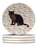 European Burmese Cat Christmas Large Sandstone Coasters Pack of 4