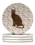 Havana Brown Cat Christmas Large Sandstone Coasters Pack of 4