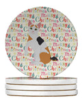 Japanese Bobtail Cat Christmas Large Sandstone Coasters Pack of 4