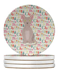 Minskin Cat Christmas Large Sandstone Coasters Pack of 4