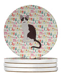 Oriental Bicolor Cat Christmas Large Sandstone Coasters Pack of 4