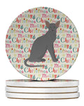 Oriental Shorthair Cat Christmas Large Sandstone Coasters Pack of 4