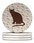 Raas Cat Christmas Large Sandstone Coasters Pack of 4
