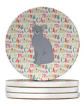 Russian Blue Cat Christmas Large Sandstone Coasters Pack of 4