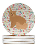 Selkirk Rex Cat Christmas Large Sandstone Coasters Pack of 4