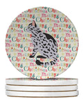 Serengeti Cat Christmas Large Sandstone Coasters Pack of 4