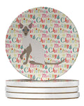 Siamese Modern Cat Christmas Large Sandstone Coasters Pack of 4