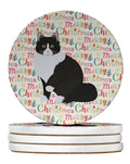 Siberian Forest Cat Christmas Large Sandstone Coasters Pack of 4
