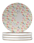 Turkish Angora Cat Christmas Large Sandstone Coasters Pack of 4
