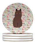 York Chocolate Cat Christmas Large Sandstone Coasters Pack of 4