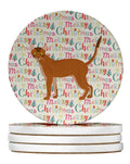 Red Abyssinian Cat Christmas Large Sandstone Coasters Pack of 4