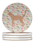 Fawn Abyssinian Cat Christmas Large Sandstone Coasters Pack of 4