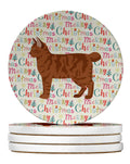 American Bobtail #2 Cat Christmas Large Sandstone Coasters Pack of 4
